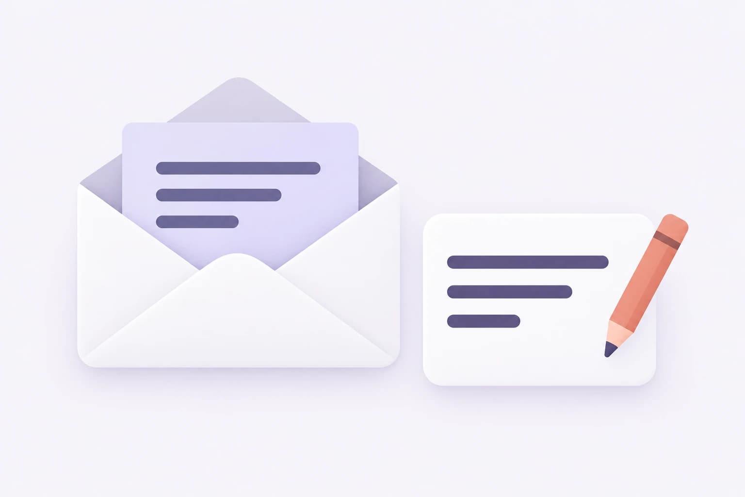 An incoming email beside an editable reply and pencil