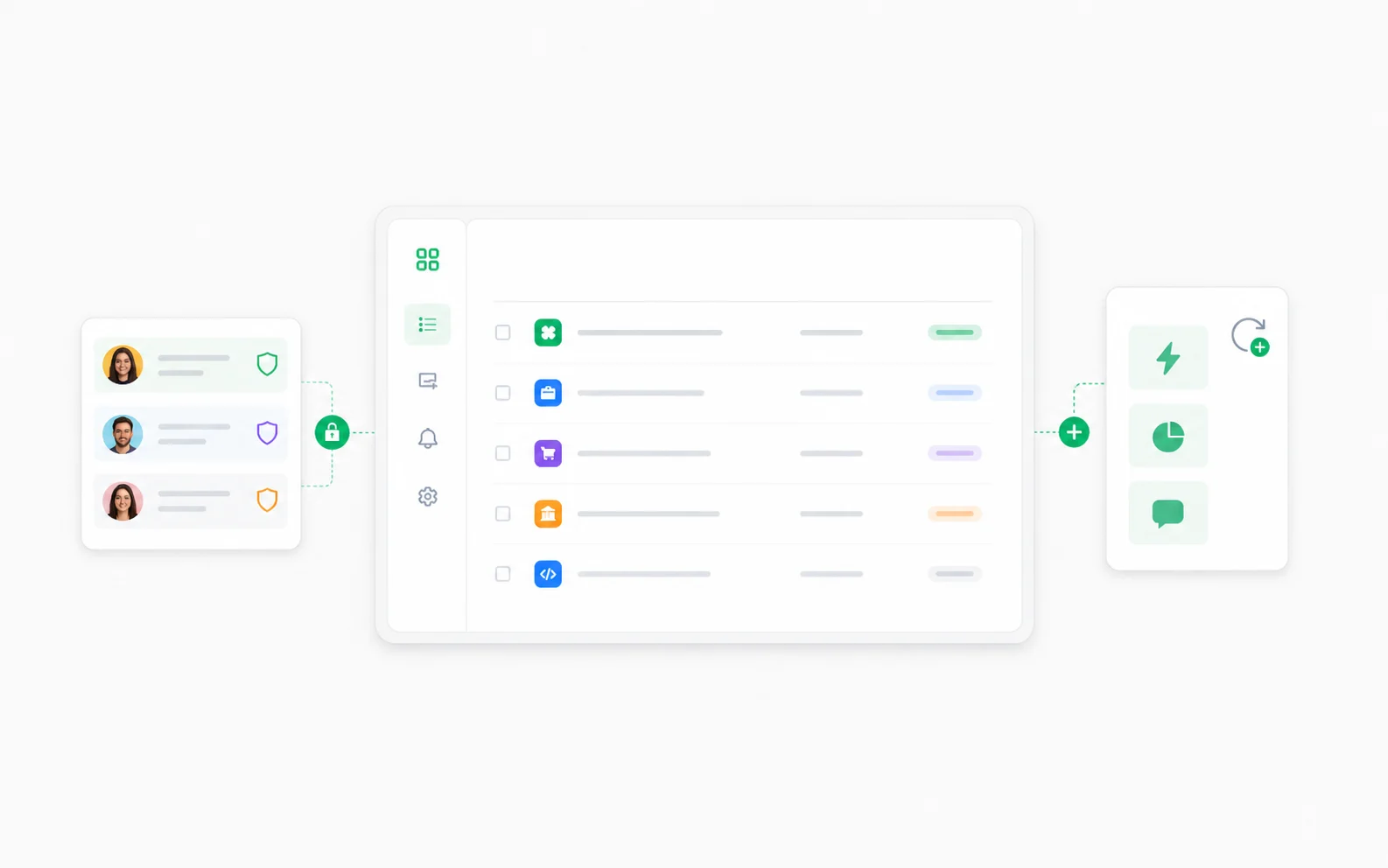 A shared business app with role-based permissions and modular features that can evolve over time