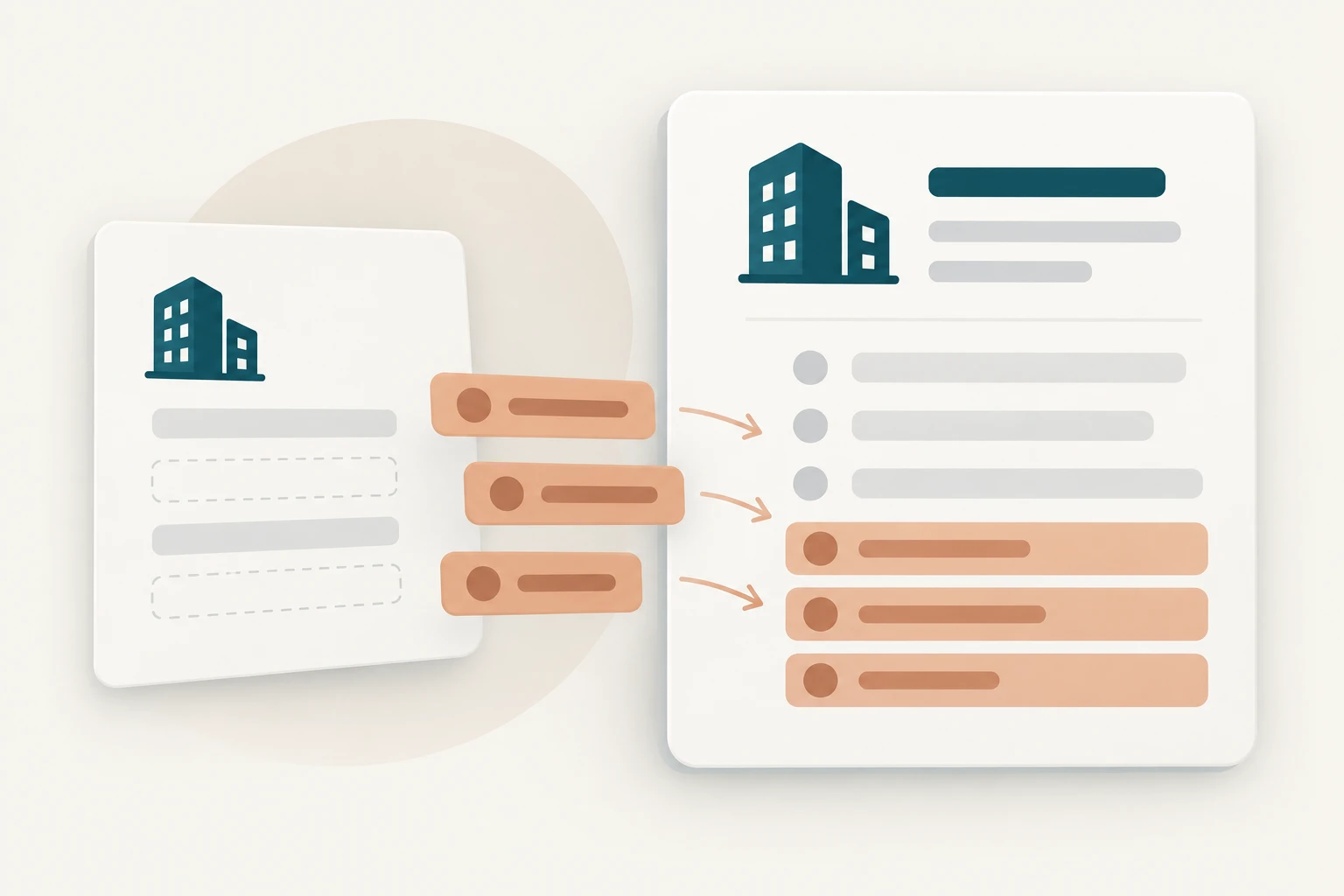 Missing company fields are filled in a richer structured record